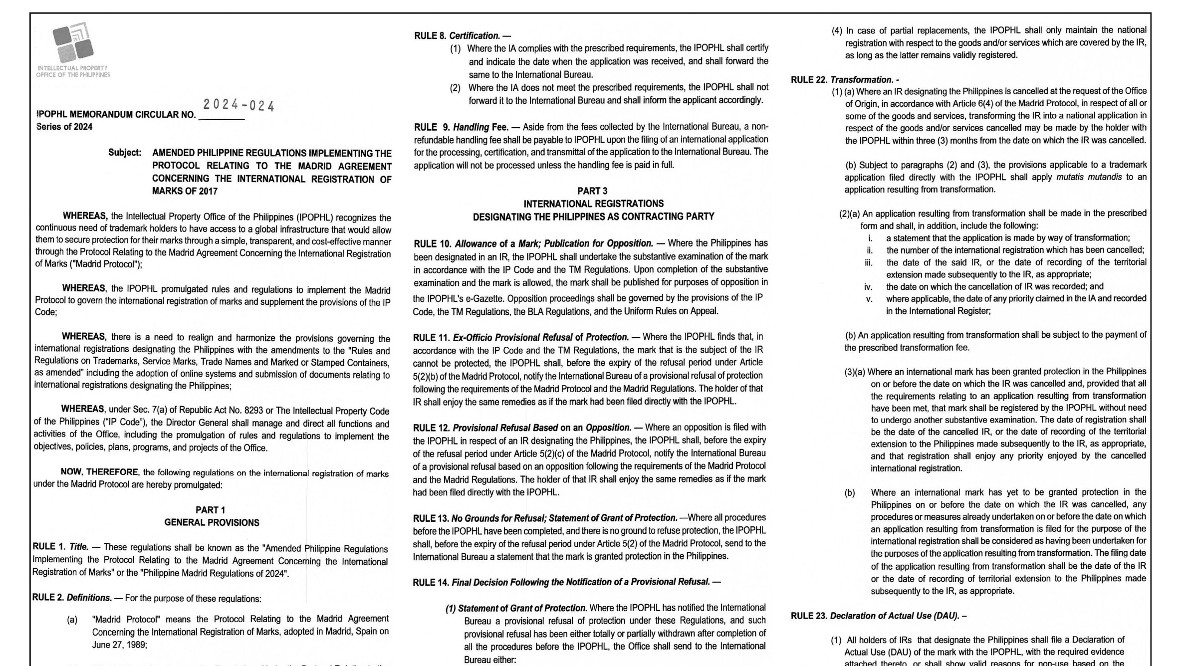 IPOPHL Memorandum Circular No. 2024-024